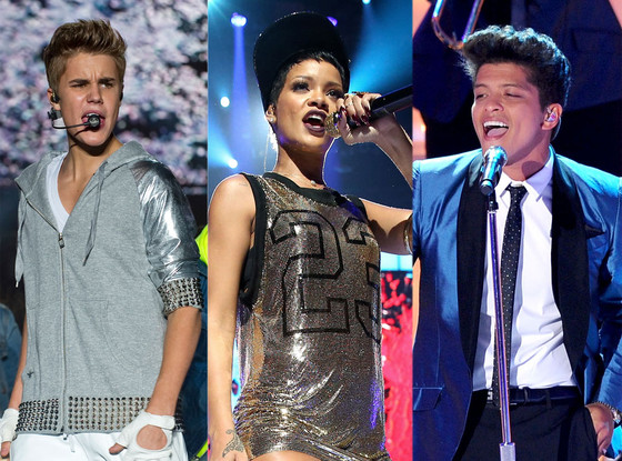 Bruno Mars, Rihanna, Justin Bieber Bruno Mars, Rihanna, Justin Bieber